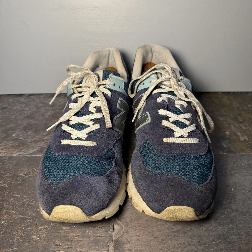 New Balance 574 Mens 13 D Rugged Blue Green Beige Casual Shoes ML574DHL-D